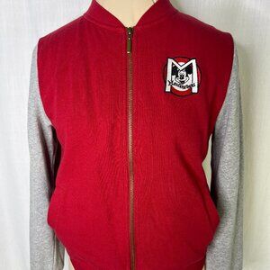 Disney Parks Authentic Original Mickey Mouse Club Lined Jacket Red Grey Size S